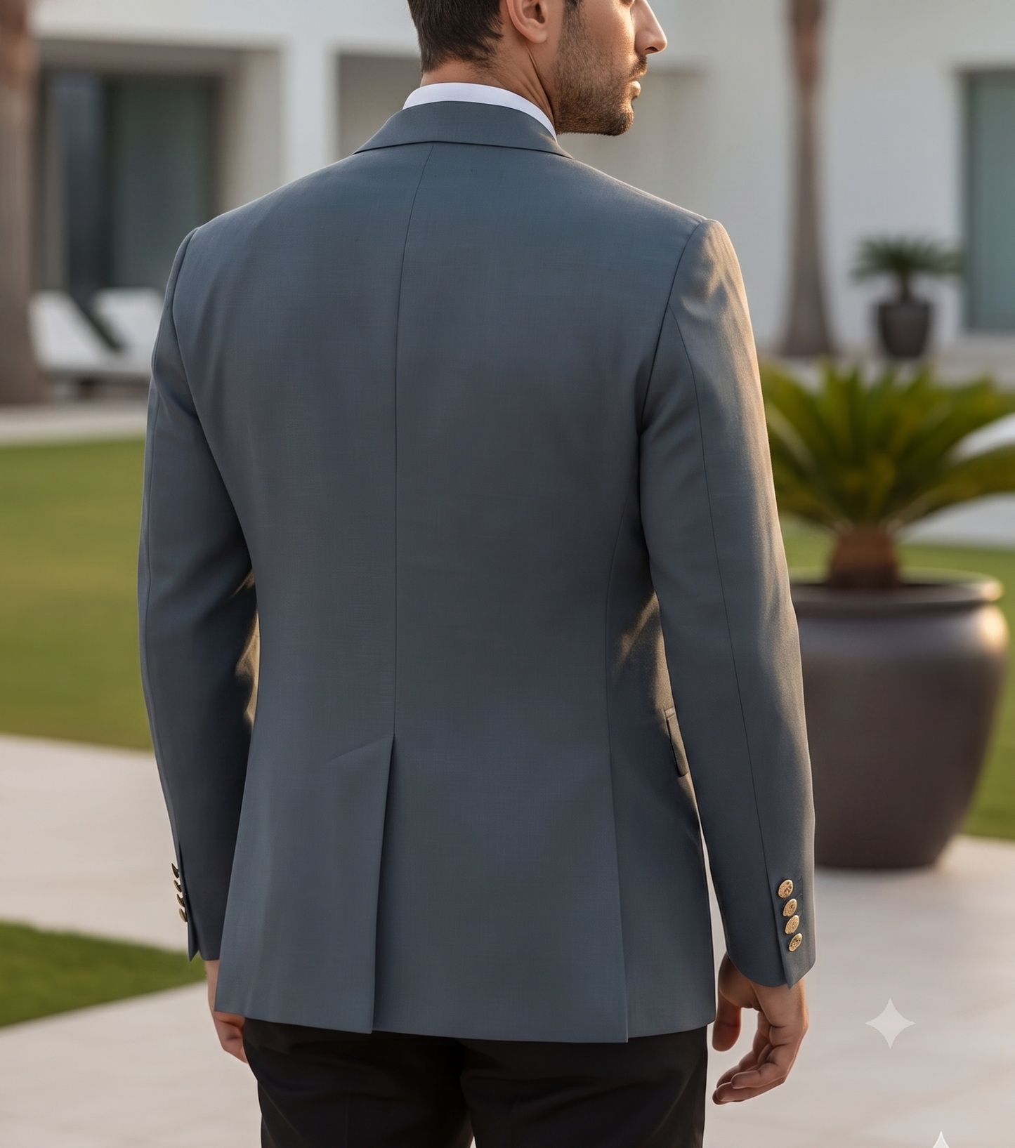 Stone Grey Double Breasted Blazer by Italian Vega®
