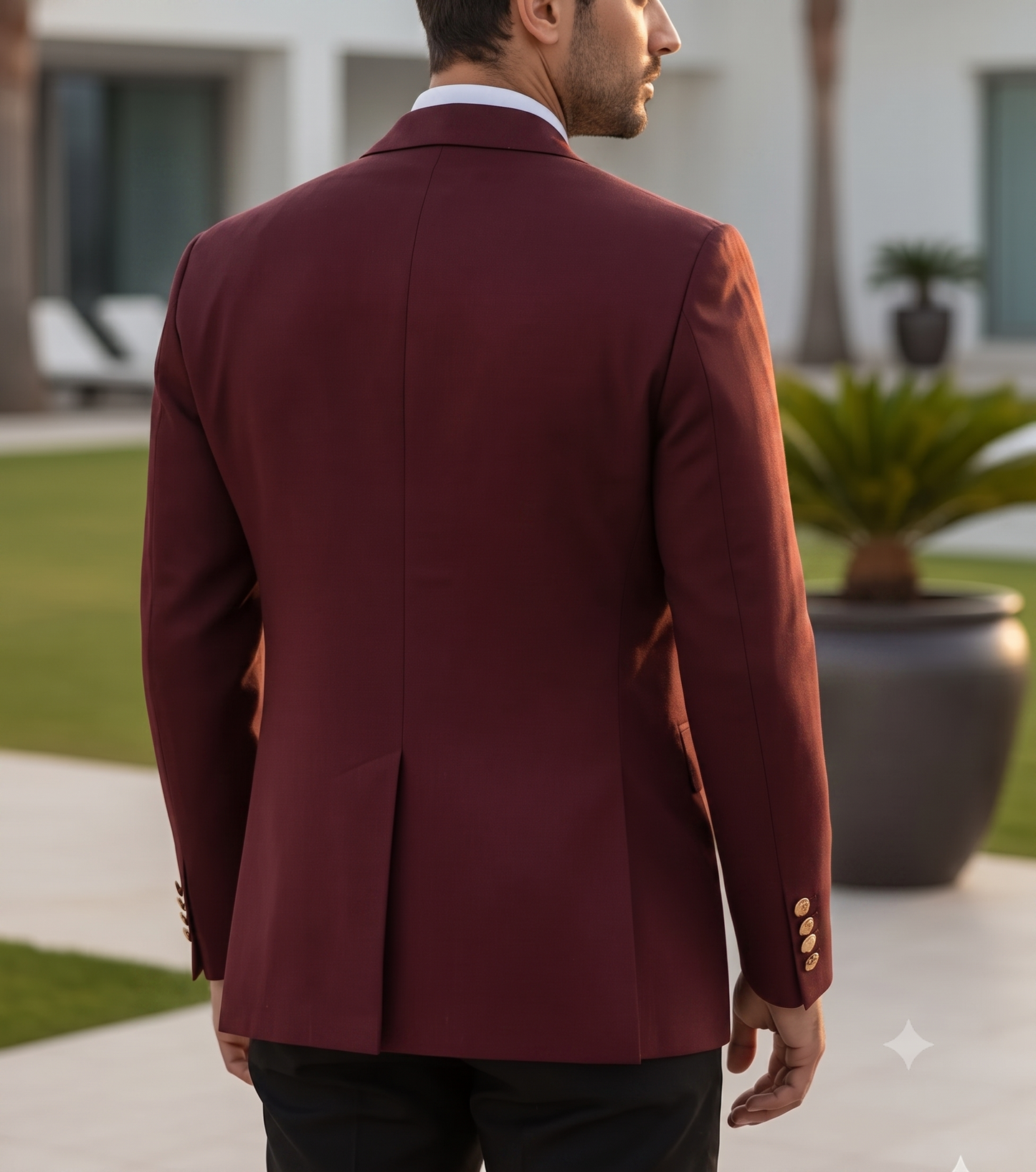 Wine Double Breasted Blazer by Italian Vega®
