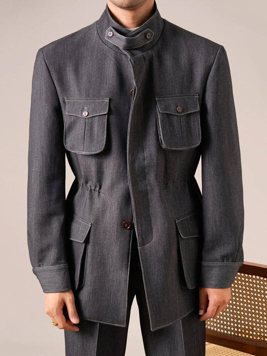 Retro Denim Hunting Jacket - Slim Fit Jacket by Italian Vega
