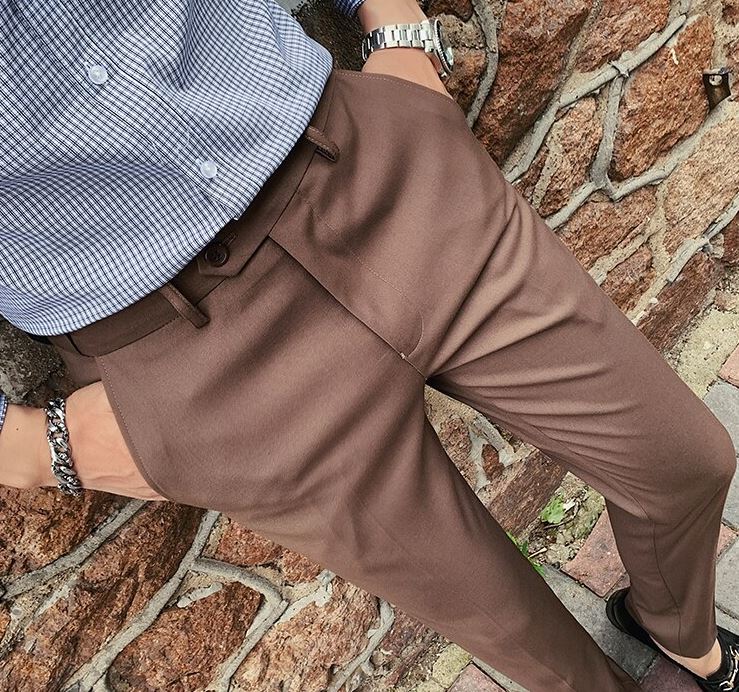 British Style Light Brown Men Formal Pants Italian Vega UAE British Style Light Brown Men Formal Pants Italian Vega UAE