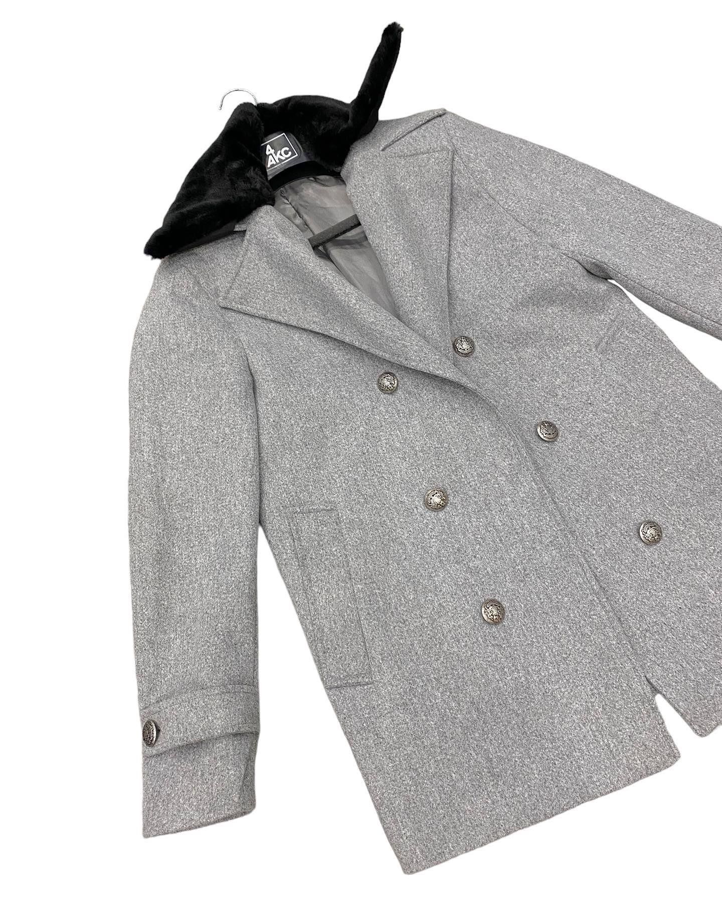 Glacier Ash Grey Double Breasted Coat