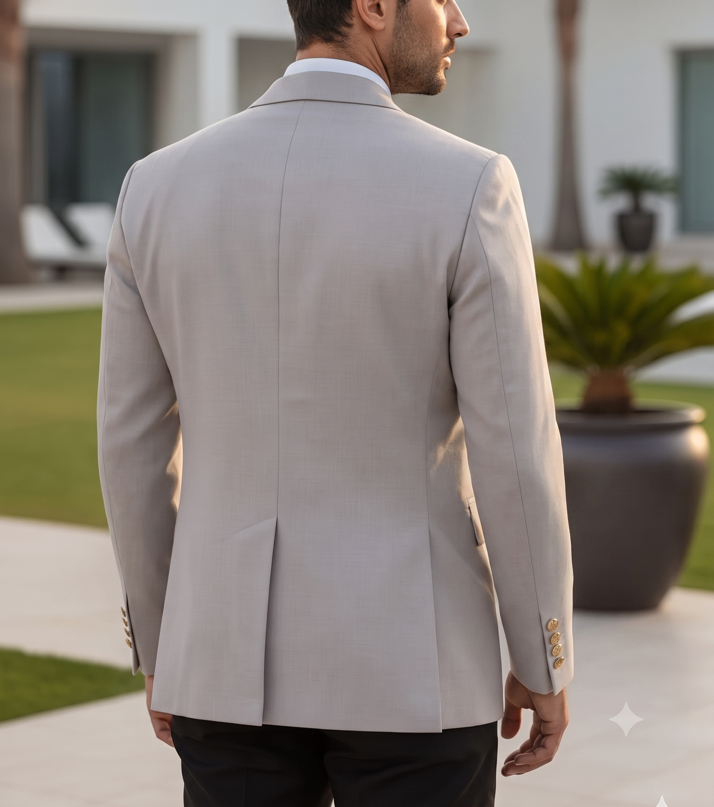 Ash Grey Double Breasted Blazer by Italian Vega®