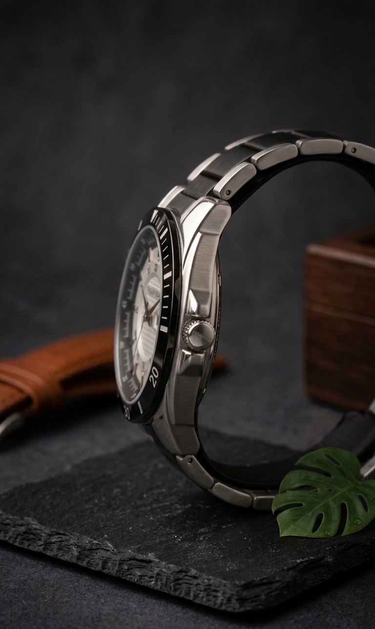 Italian Vega Monarch Day-Date Watch – Gunmetal Black Luxury Timepiece
