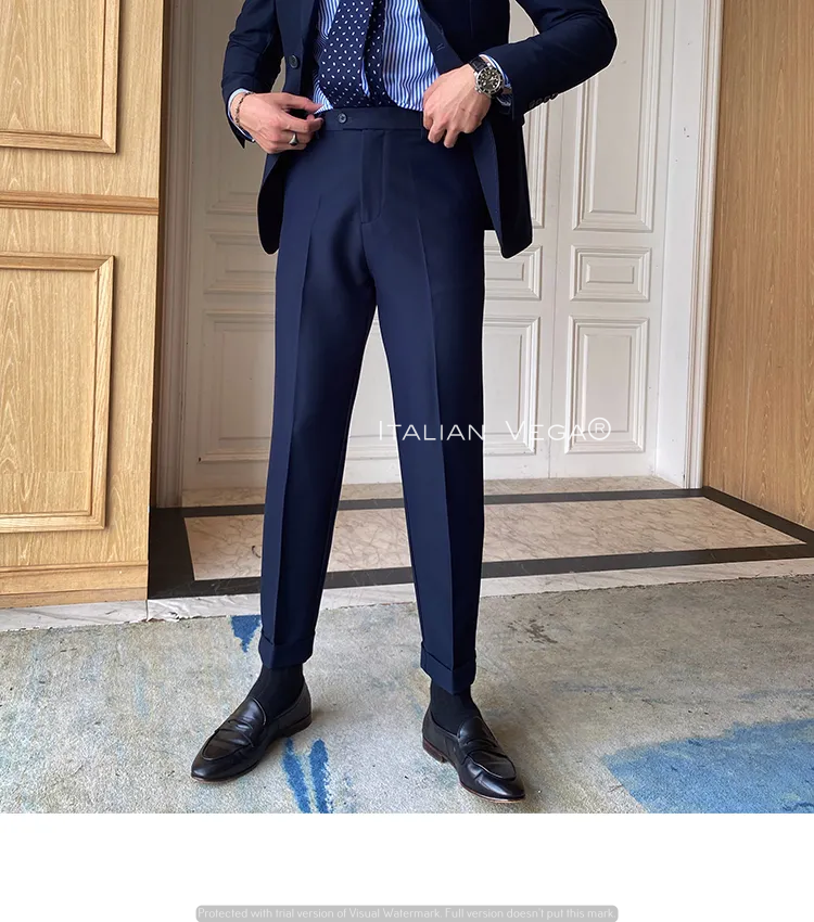 Navy Blue Men Formal Pants by Italian Vega® - Main Image