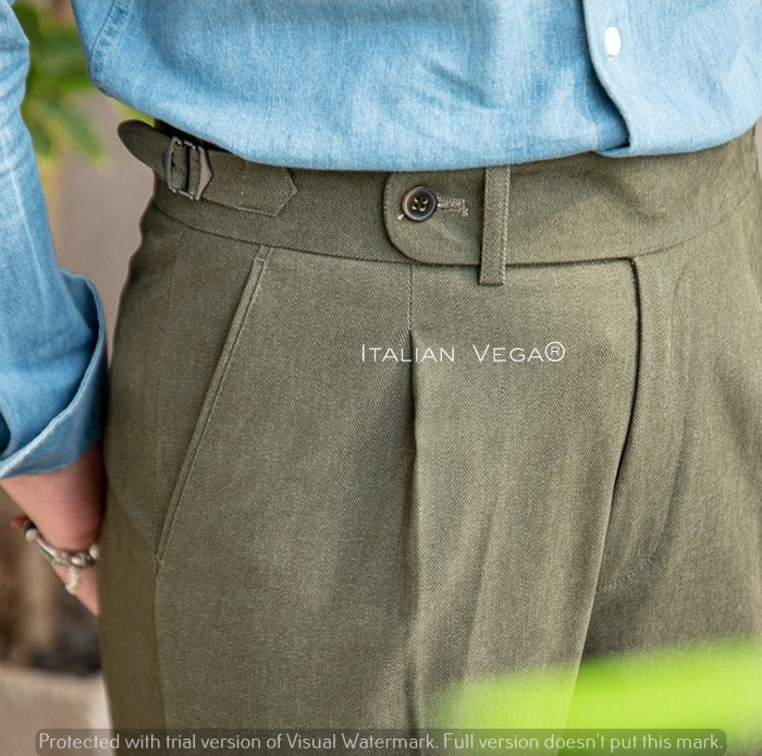 Pebble Italian Elegant Gurkha Trousers by Italian Vega®