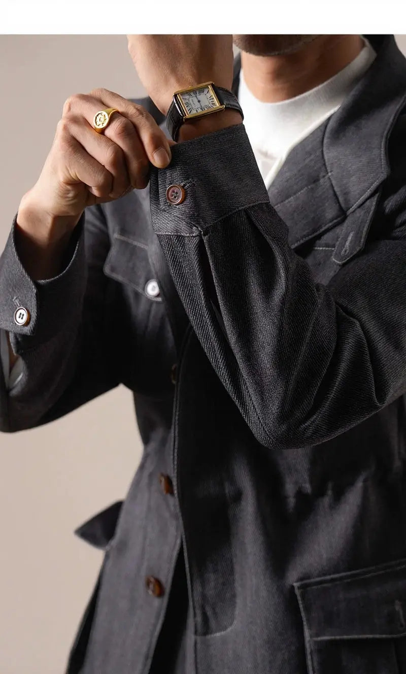 Retro Denim Hunting Jacket - Slim Fit Jacket by Italian Vega