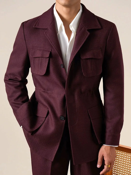 Vintage Wool Blend Hunting Jacket - Slim Fit Jacket by Italian Vega