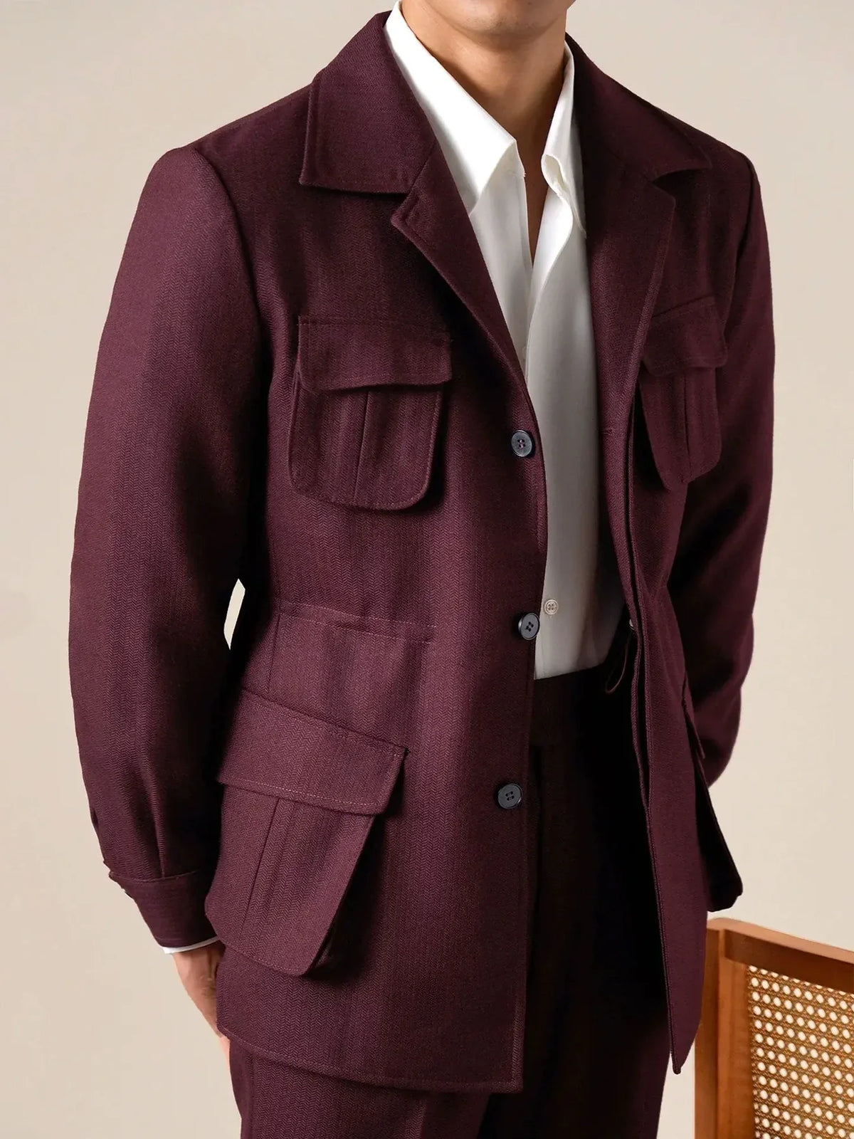Vintage Wool Blend Hunting Jacket - Slim Fit Jacket by Italian Vega