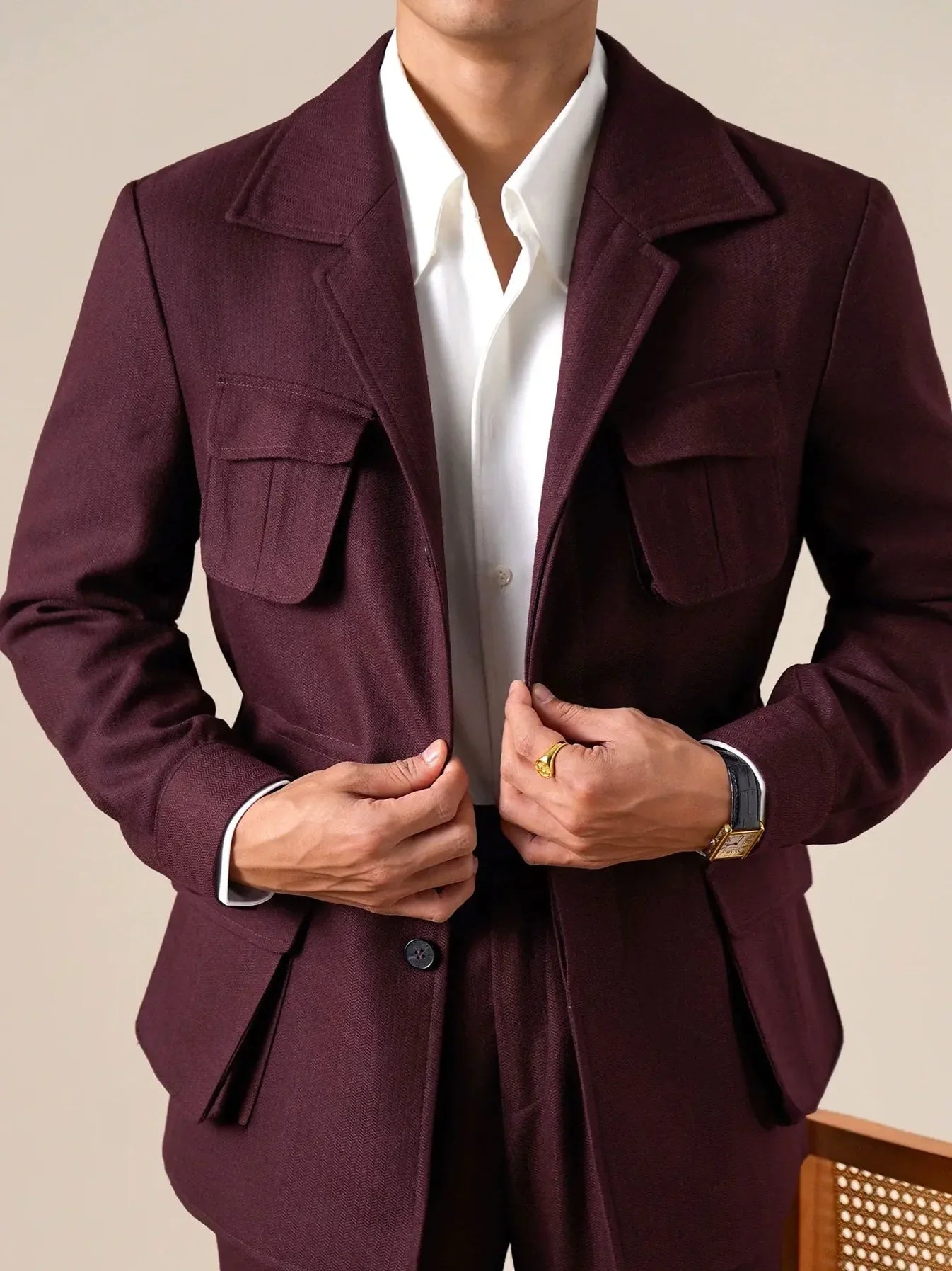 Vintage Wool Blend Hunting Jacket - Slim Fit Jacket by Italian Vega