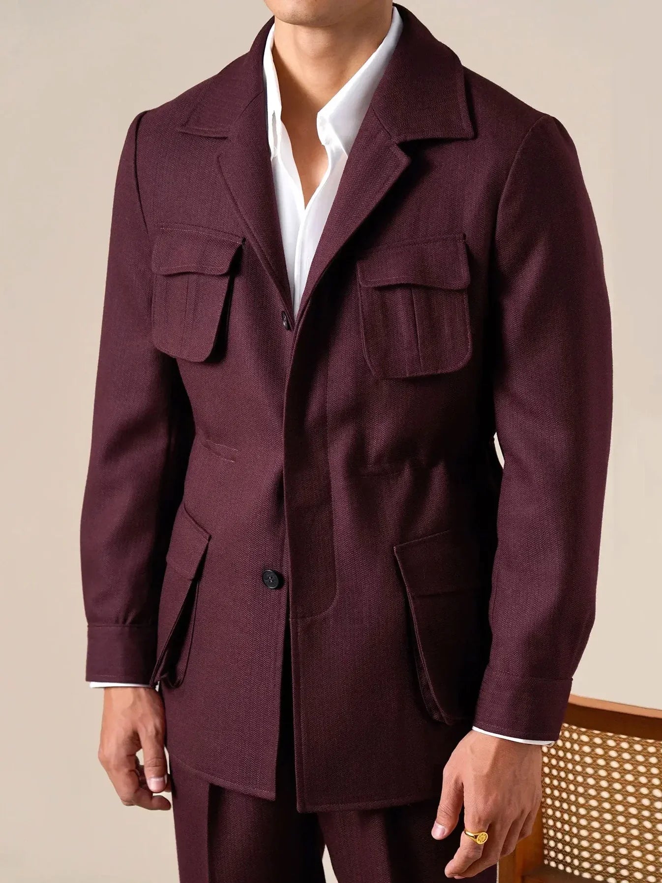 Vintage Wool Blend Hunting Jacket - Slim Fit Jacket by Italian Vega