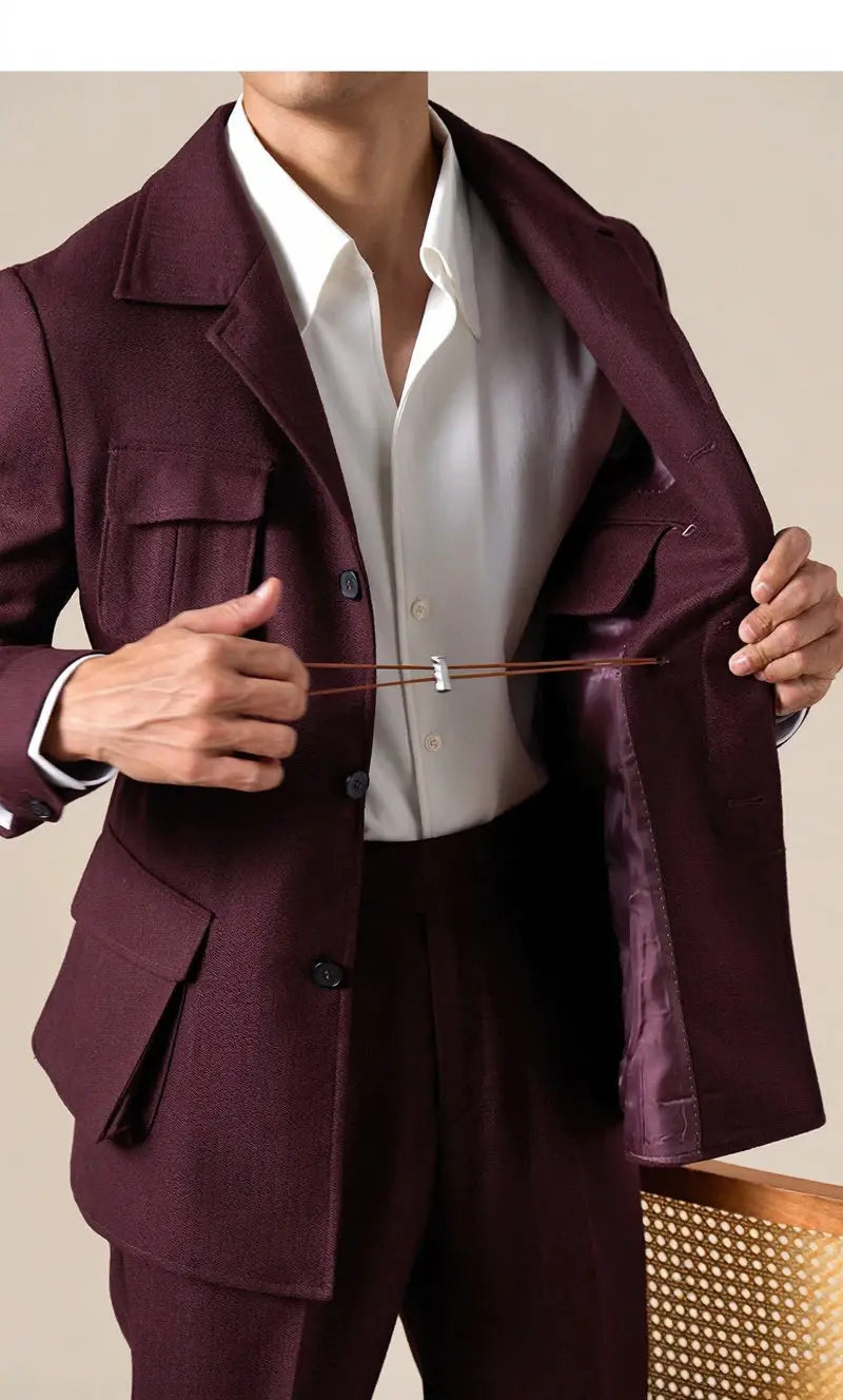 Vintage Wool Blend Hunting Jacket - Slim Fit Jacket by Italian Vega