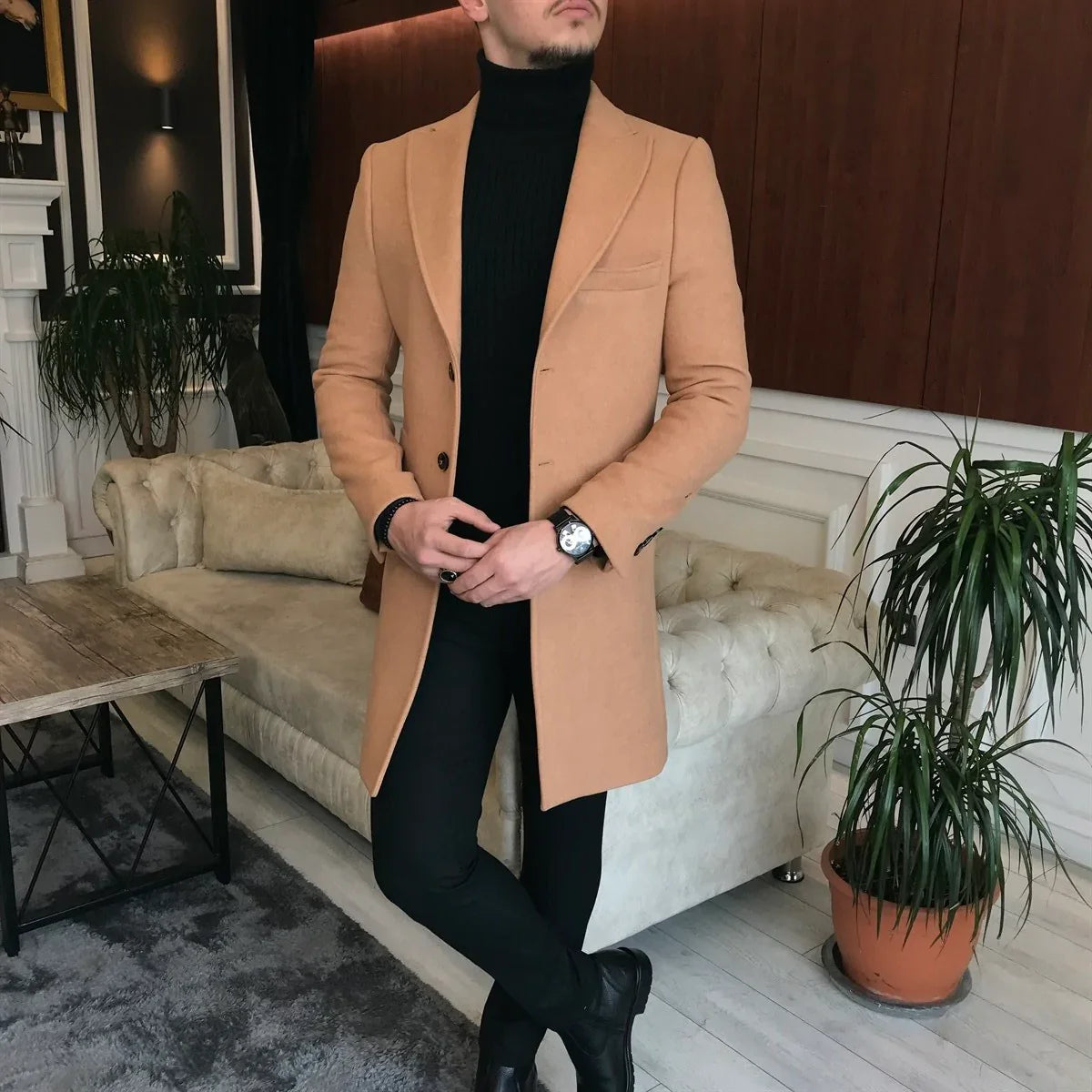 Charleston Camel Wool Blend Over Coat