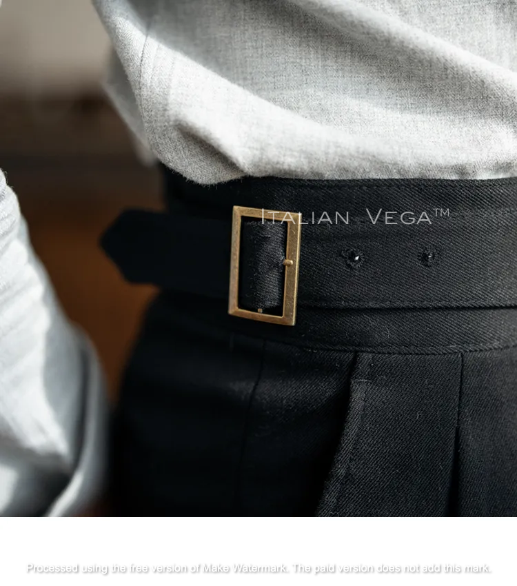 Elephant Grey Classic Buckle Gurkha Pants by Italian Vega®